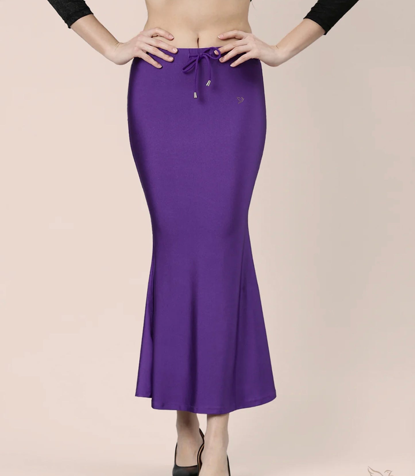 Electric Violet Shimmer/satin women saree shape wear