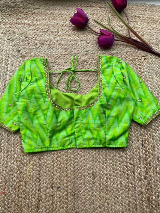 Silk blouse hand work design 1006