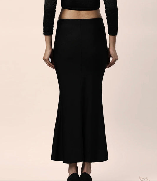 Black pearl Shimmer/satin women saree shape wear