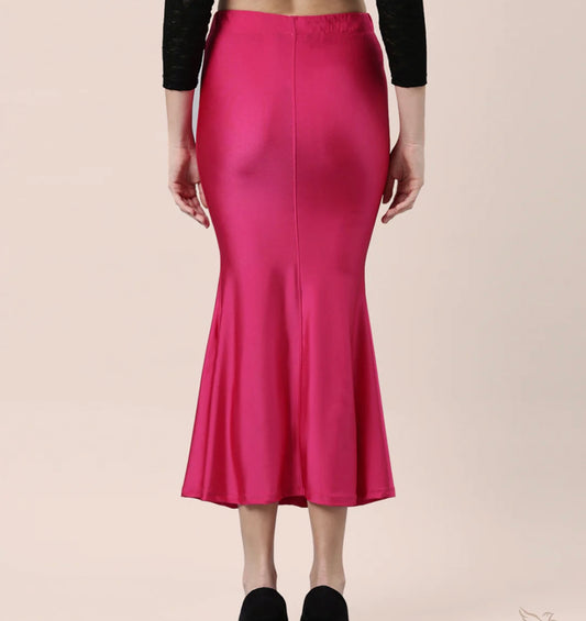 Glam pink Shimmer/satin women saree shape wear