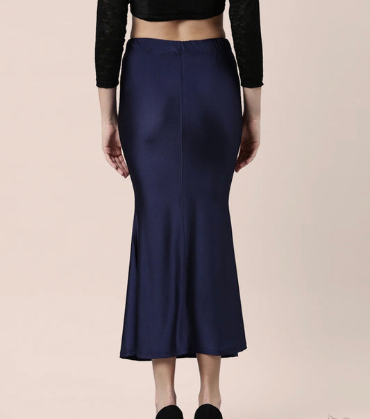 Navy gloss Shimmer/satin women saree shape wear