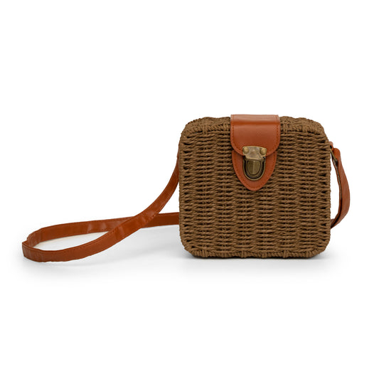 Brown jute women outing bag