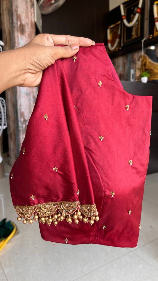 Silk blouse hand work design 1027