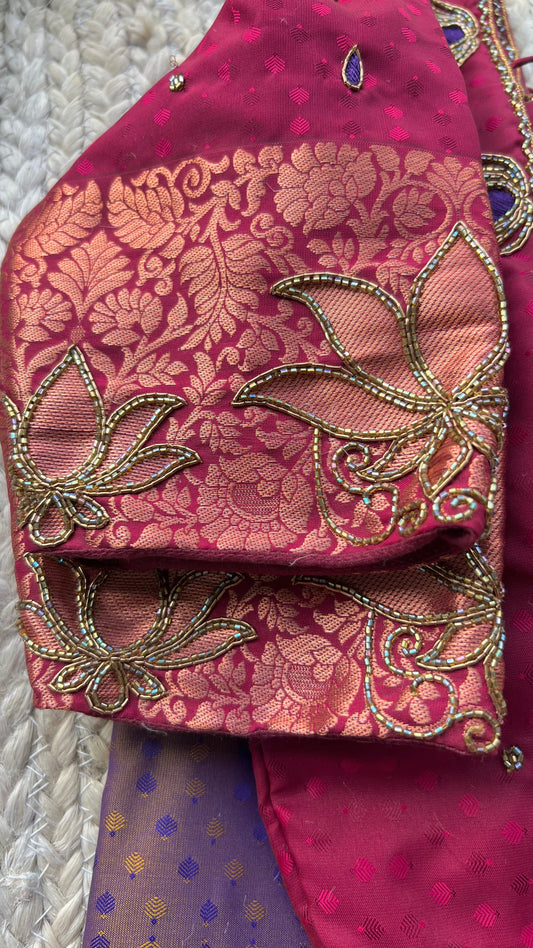 Silk blouse hand work design 1025