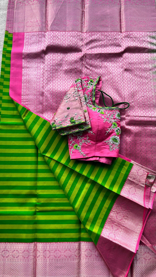 Silk blouse hand work design 1004