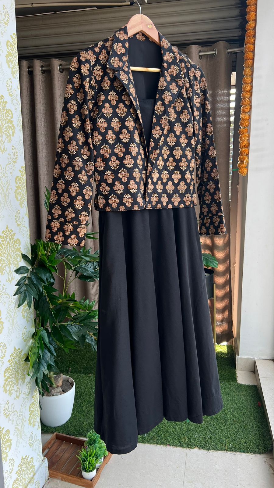 Black spaghetti top & blazer coord sets