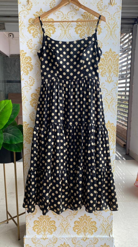 Black Silk satin 3 layered dress - Threads