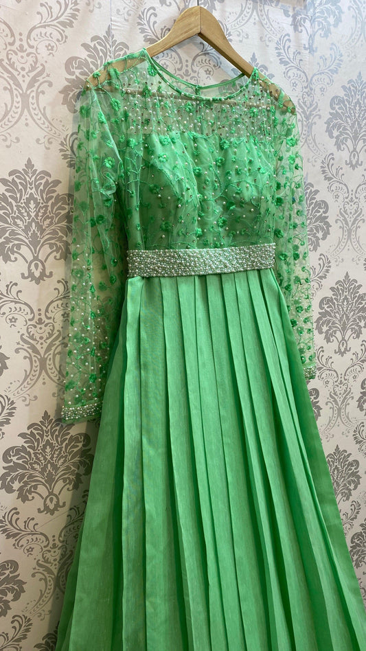 Pista Coloured Pearl Worked Gown - Threads