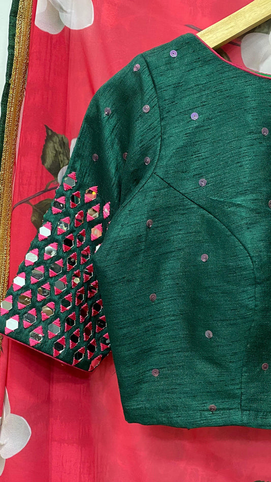 Designer original mirror work sleeved stitched Blouse - Threads
