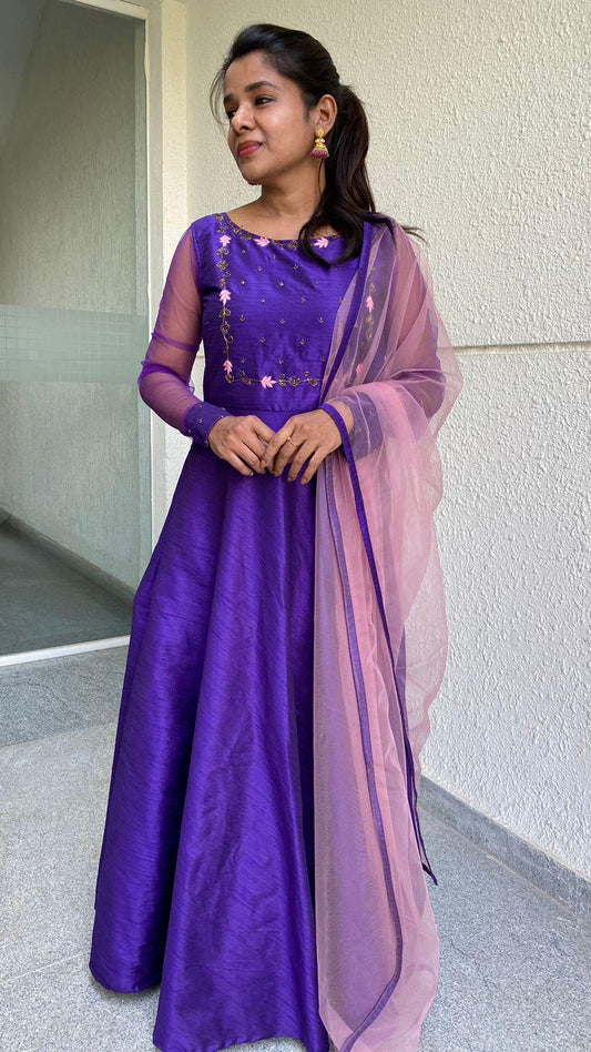 Purple Dawn hand worked top and a pink Duppata salwar suit - Threads