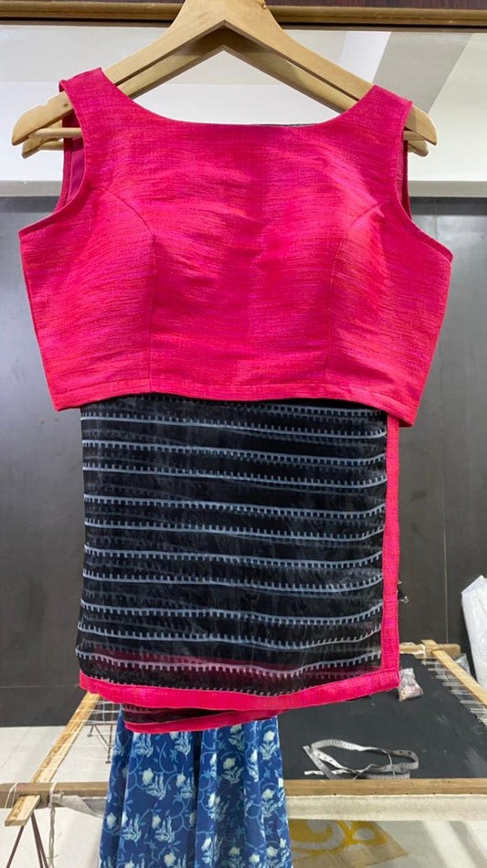 Pink Silk embroidery hand worked blouse - Threads