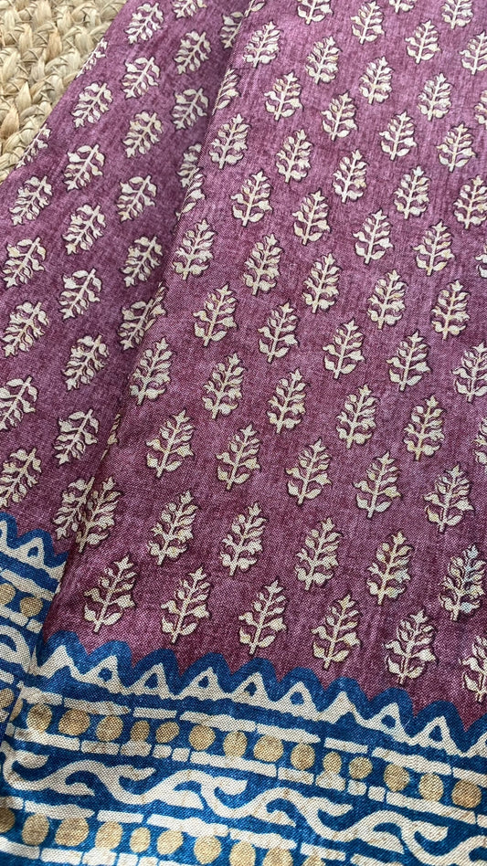 Brown khadi silk saree with blouse