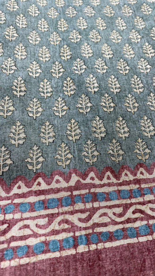 Grey khadi silk saree with blouse