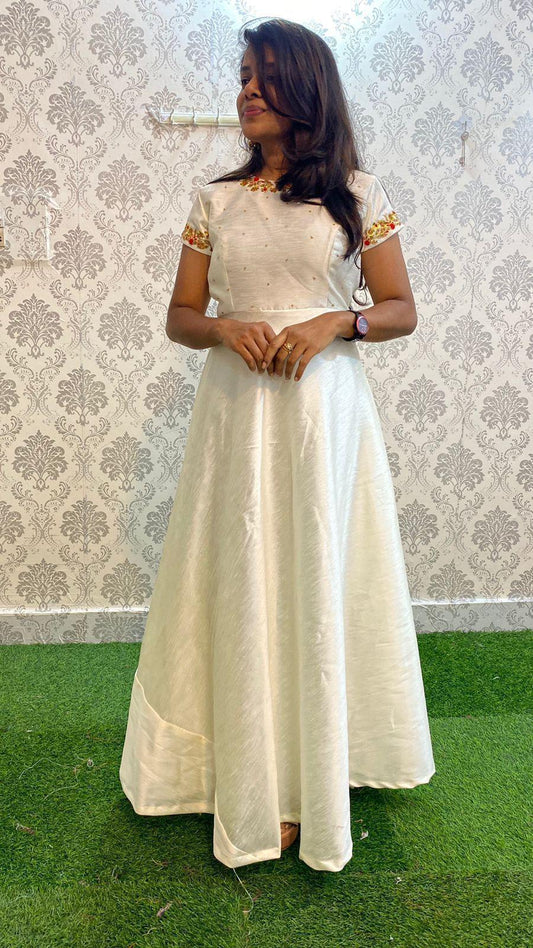 Beautiful latest design white party wear salwar for women