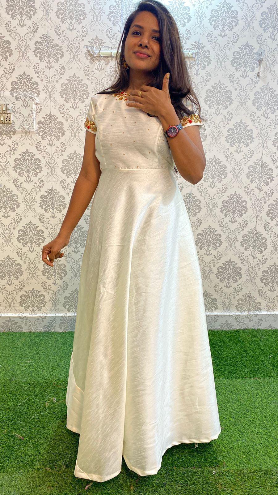 Beautiful latest design white party wear salwar for women