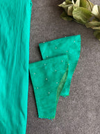 Rama green hand work blouse (only blouse)