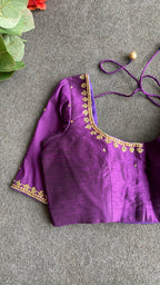 Purple silk heavy hand worked blouse
