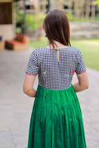 Grey green anarkali kurti set