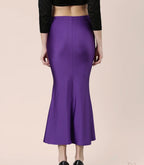 Electric Violet Shimmer/satin women saree shape wear