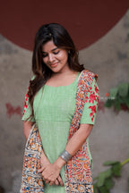 Green cotton 3 piece salwar set
