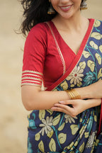 Maroon kota patti hand work blouse (only blouse)