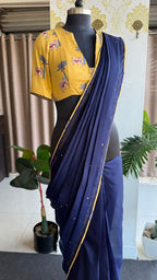 Yellow printed cotton blouse ( only blouse )