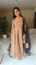 Gold tissue embroidery salwar set