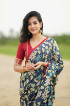 Maroon kota patti hand work blouse (only blouse)