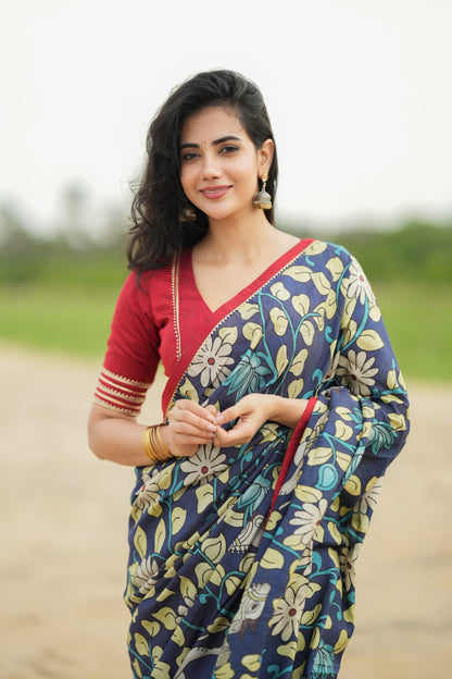 Maroon kota patti hand work blouse (only blouse)