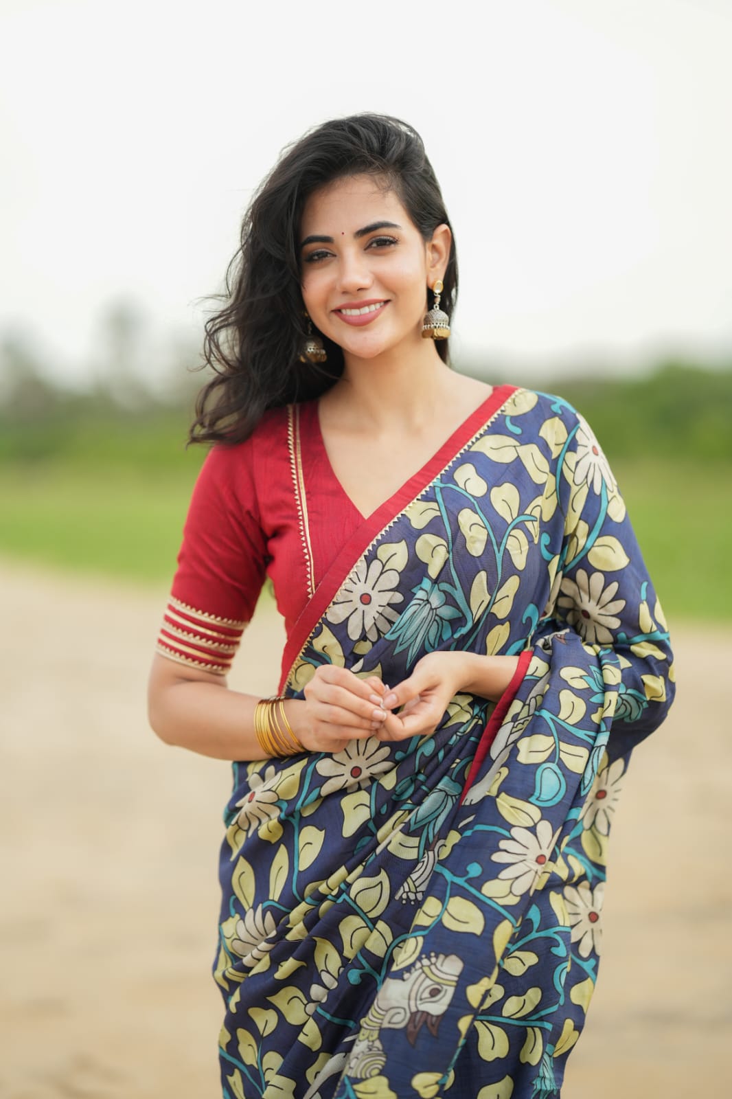 Maroon kota patti hand work blouse (only blouse)