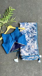 Blue silk hand work blouse (only blouse )