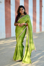 Brown silk JEWEL front hand work blouse (only blouse)