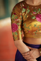 Purple gold embroidery lehenga