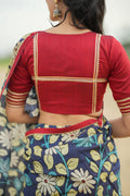 Maroon kota patti hand work blouse (only blouse)