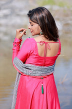 Pink silk embroidery salwar set