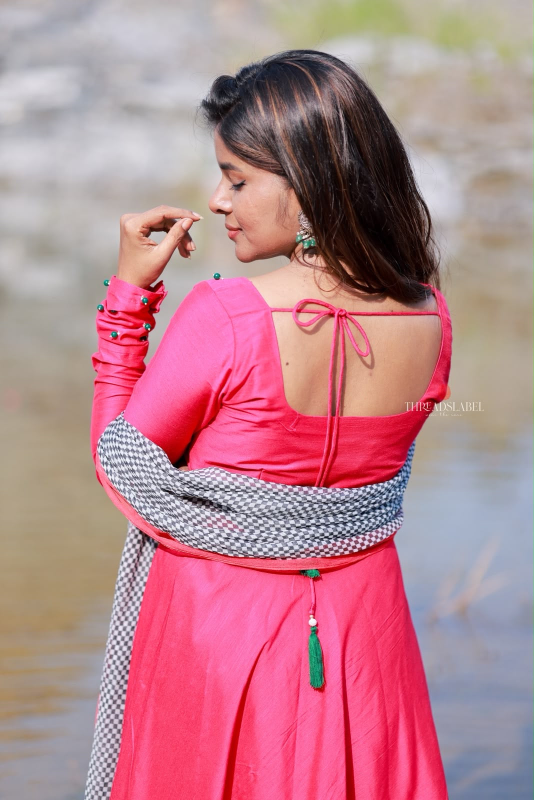 Pink silk embroidery salwar set