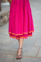 Pink cotton double layered maxi top