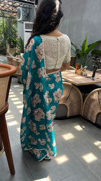 White cotton embroidery mirror work blouse (only blouse )