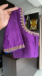 Purple silk heavy hand worked blouse