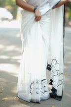 Black silk heavy embroidery blouse