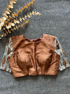 Brown silk handwork blouse