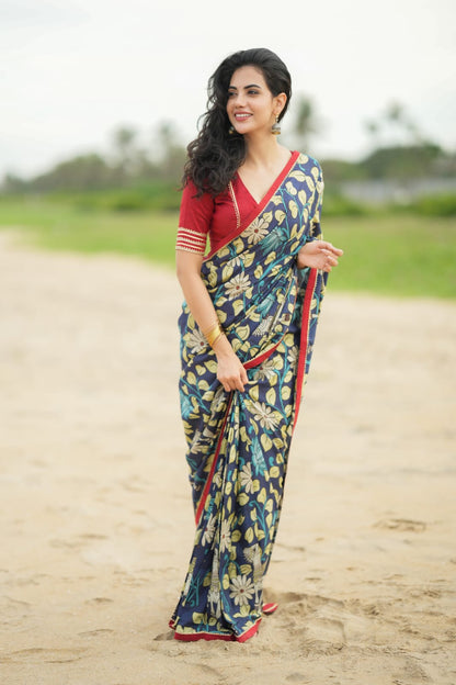 Maroon kota patti hand work blouse (only blouse)