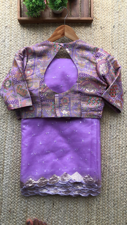 Lilliac organza saree with banarasi work blouse