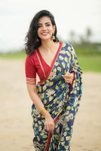 Maroon kota patti hand work blouse (only blouse)