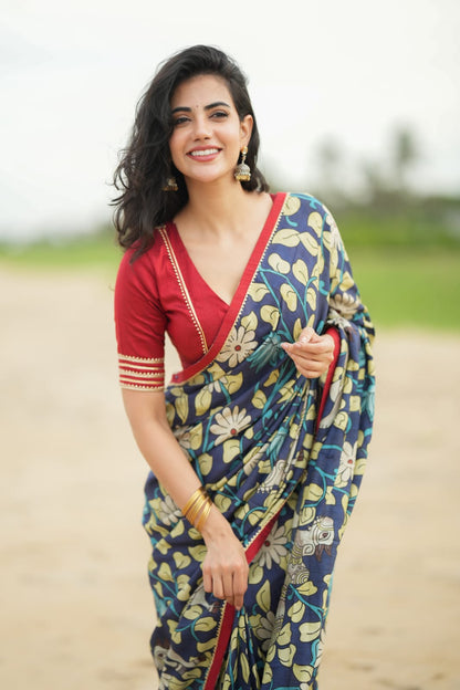 Maroon kota patti hand work blouse (only blouse)