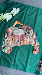 Brown kota kalamkari hand work blouse
