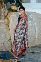 Deep blue tissue 2 piece kurti dress
