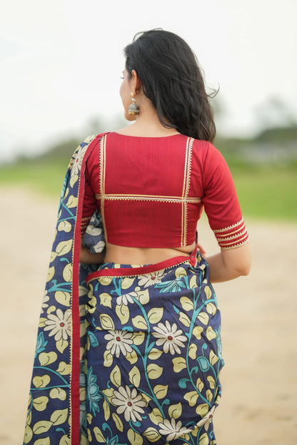 Maroon kota patti hand work blouse (only blouse)