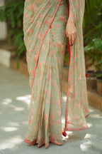 Red silk mirror hand work blouse (only blouse)
