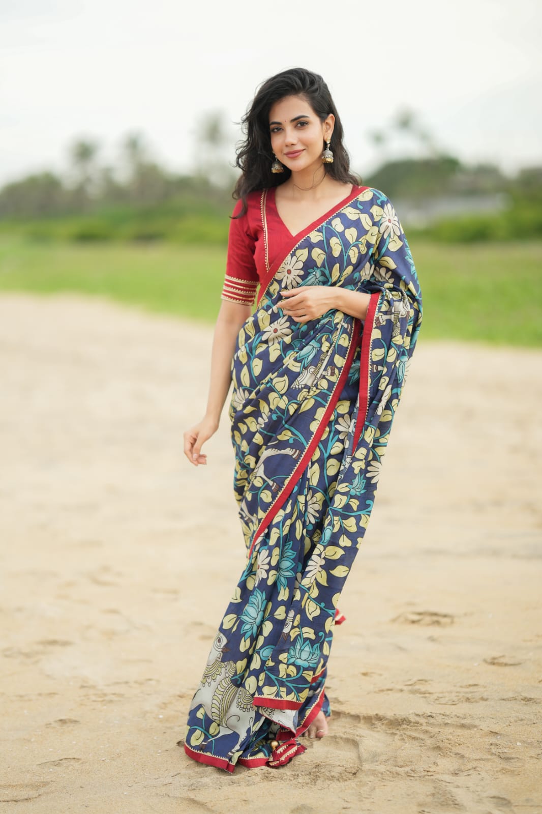 Maroon kota patti hand work blouse (only blouse)